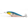 Sealurer floating fishing lure in 11cm length and blue/silver/orange decor on white background