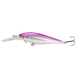 Sealurer floating fishing lure in 11cm length and pink/silver decor on white background