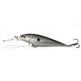 Sealurer floating fishing lure in 11cm length and silver/black color on white background